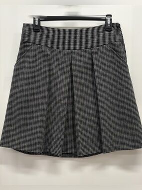 Maurices Black & White Pleated A-Line Mini Skirt